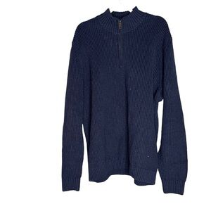 Duluth Sweater Mens 2XL Blue Quarter Zip Long Sleeve Pullover Sweater.